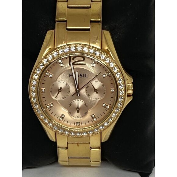 Fossil Riley ES2811 Women's Rose Gold Stainless Steel Analog Dial Watch JK668 - Picture 2 of 12